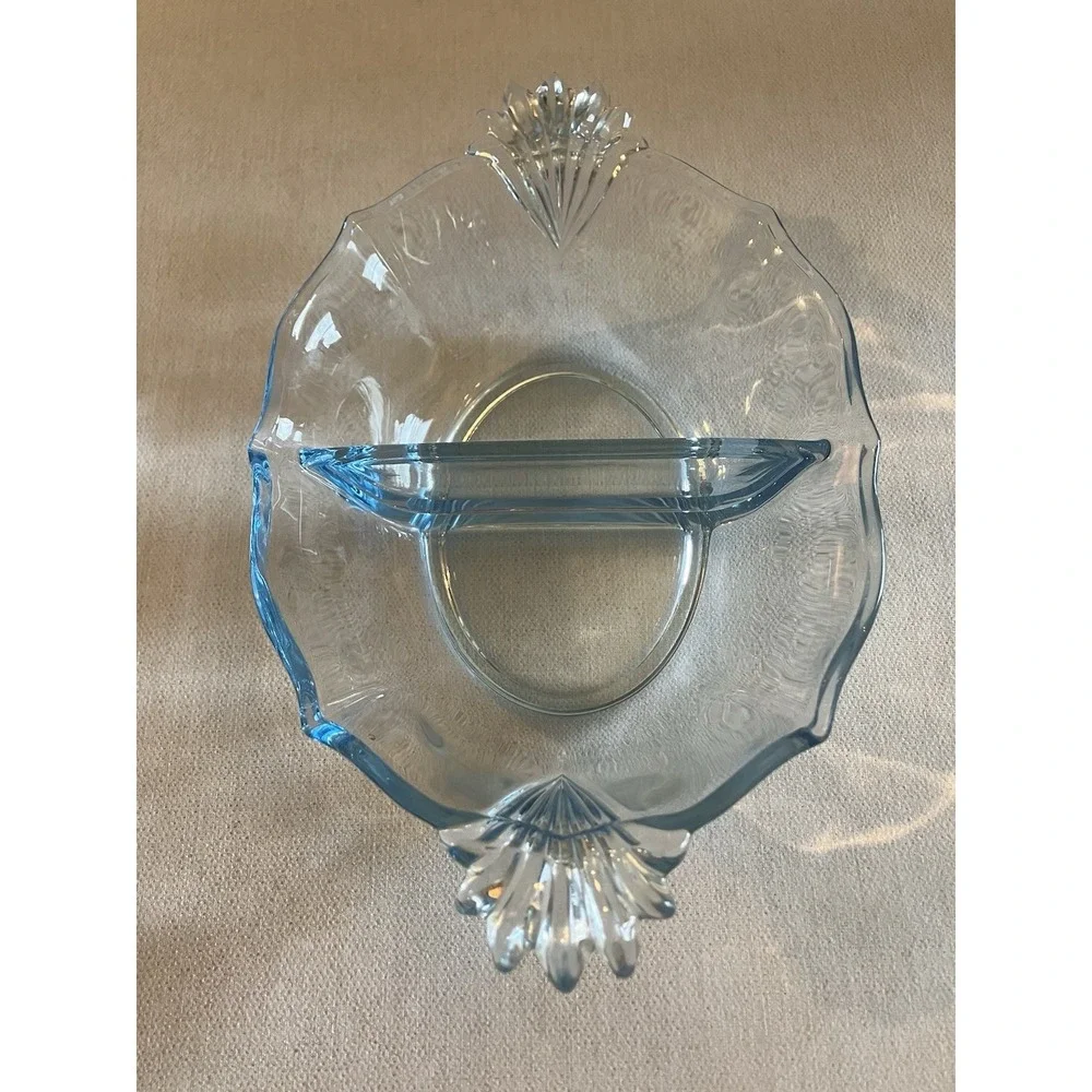 Vintage Fostoria Glass Co. Baroque #2498 Azure Blue 8